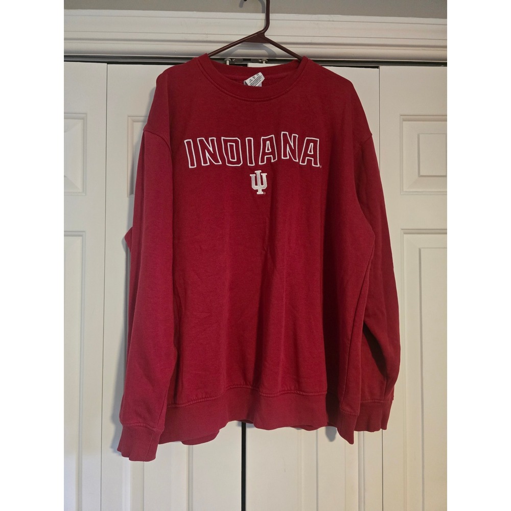Champion Indiana University Hoosiers Sweatshirt XL Red Crewneck IU Embroidered